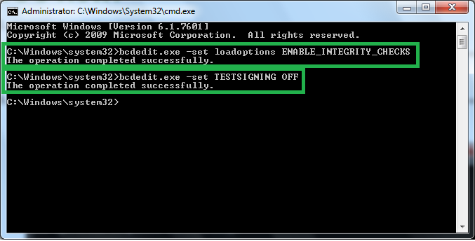 Test Mode Windows 7 Build 7601